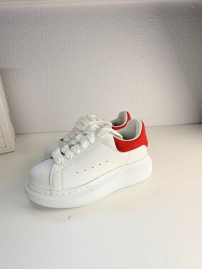 Alexander McQueen Oversized Sneakers Kids EU 27  US 10 C White Red Leather Shoes